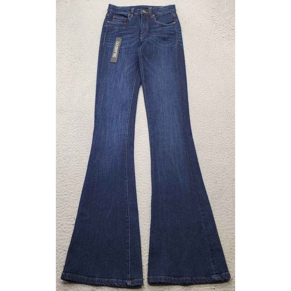 BLANKNYC Flare Jeans Womens 24 Blue Denim Dark Wash Stretch Streetwear 78Q-1387